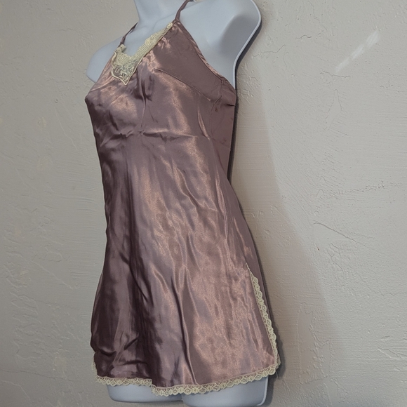 Vintage Y2K Fairy Pink Satin Ethereal Soft Feminine Romantic Sexy Lace HalterTop - Picture 13 of 14